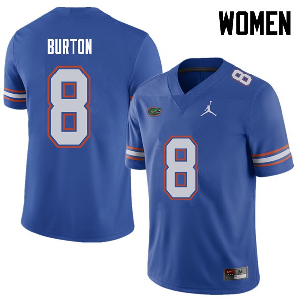 Jordan Brand Women #8 Trey Burton Florida Gators College Football Jersey Royal